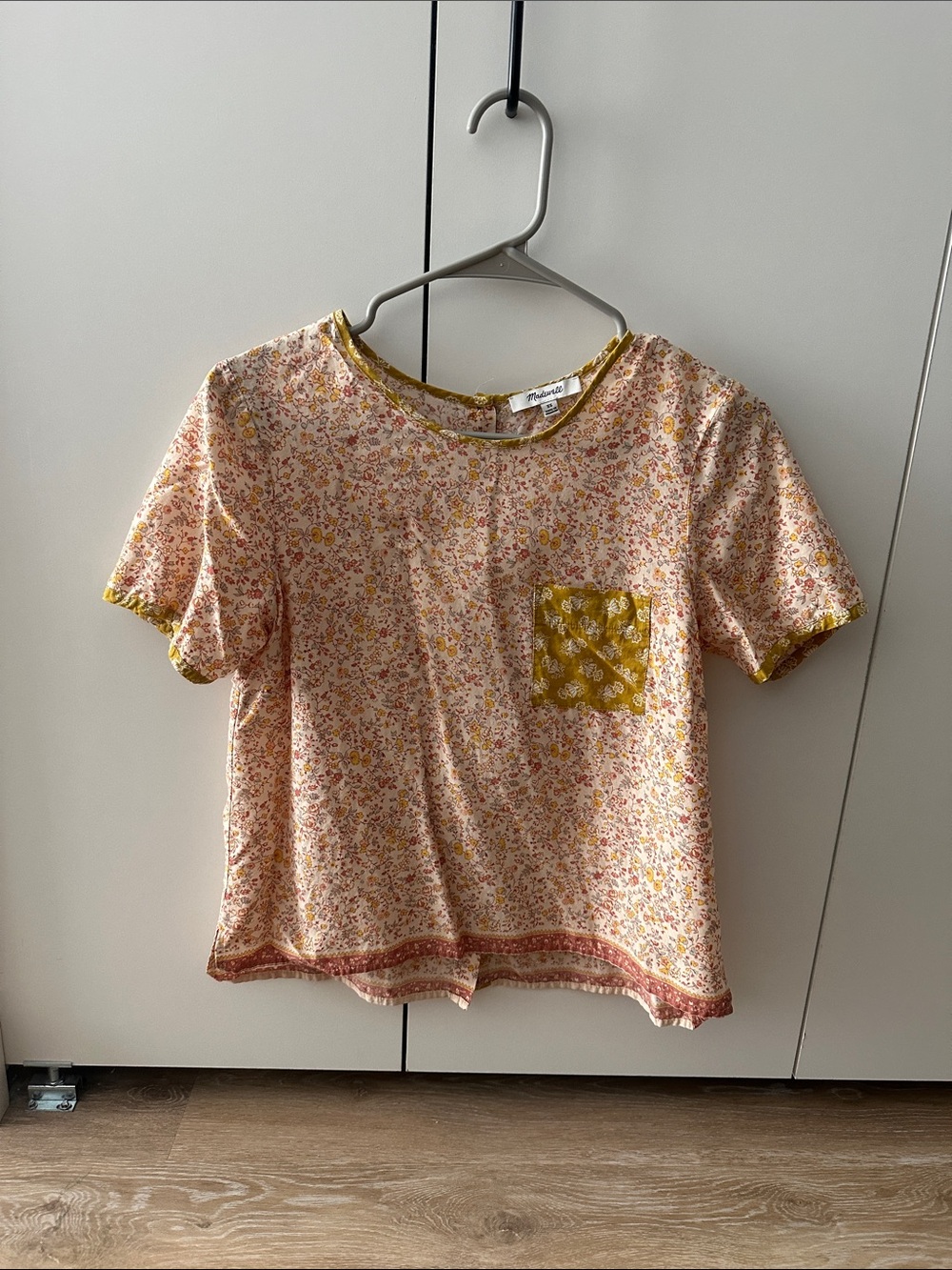 Madewell Floral Short-Sleeve Tee in Pink and Mustard
